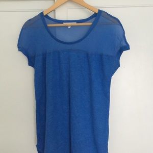 Blue top silk and linen